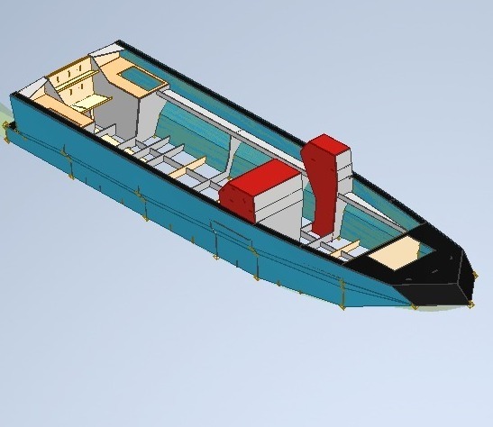 Проект лодки тоннельная с консолью из  ПНД